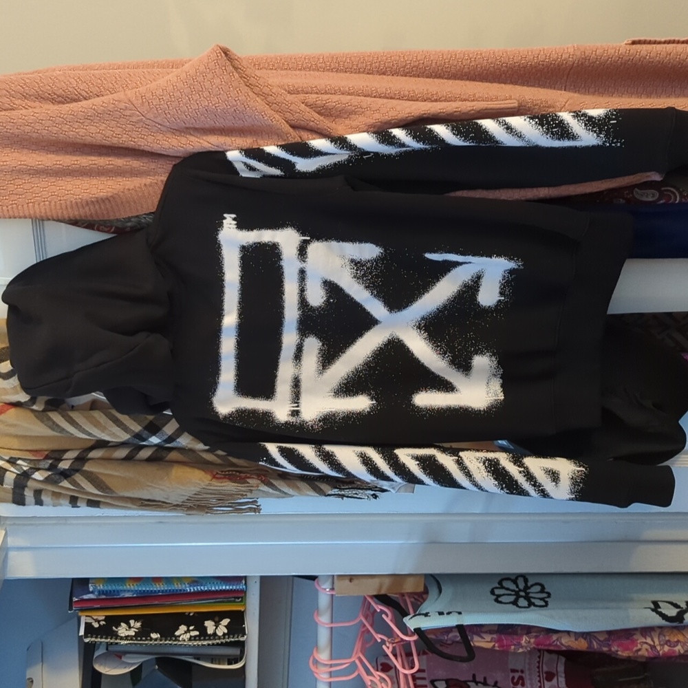 Off White Zip Spray Marker Hoodie